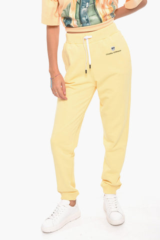 Brushed Cotton Joggers With Embrodered Logo