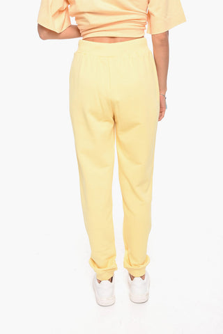 Brushed Cotton Joggers With Embrodered Logo