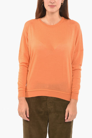 Maglia in Misto Cashmere e Seta a Spalla Scesa