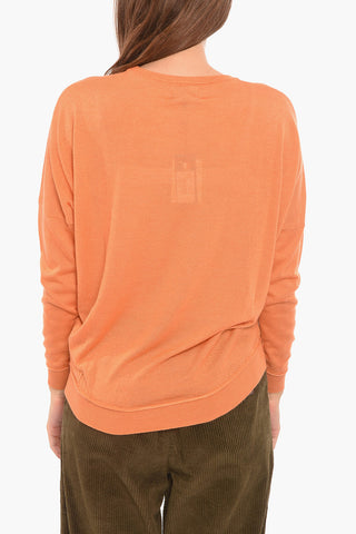 Maglia in Misto Cashmere e Seta a Spalla Scesa