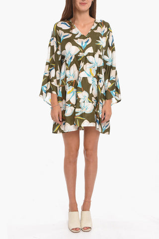 AMELIA Asymmetrical Dress with Floral Print