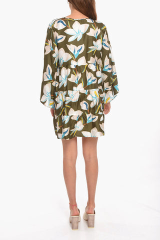 AMELIA Asymmetrical Dress with Floral Print