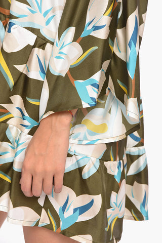 AMELIA Asymmetrical Dress with Floral Print