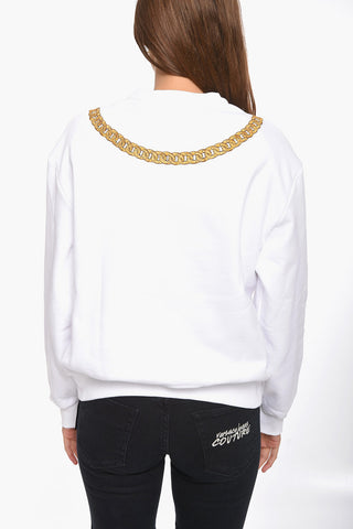 CHAIN Crewneck Sweatshirt with Rhinestone Application