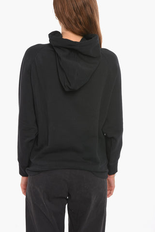 Drop Shoulder Hoodie Sweatshirt with Embroidery