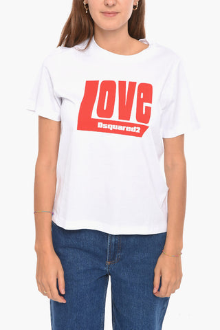 Crewneck T-shirt with LOVE Print