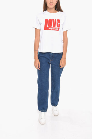 Crewneck T-shirt with LOVE Print