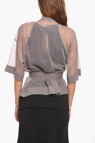 Transparent Cardigan with Removable Belt