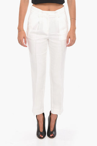 High-Waisted Linen BEST Trousers with Pleats