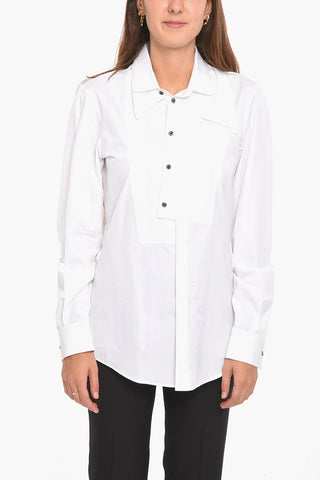 NIGHT Popeline Shirt with Asymmetric Placket