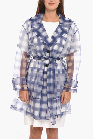 Technical Organza JERI Overcoat with Check Pattern