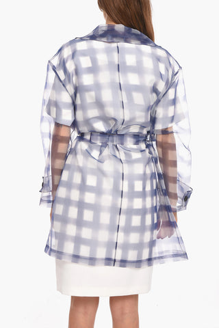 Technical Organza JERI Overcoat with Check Pattern