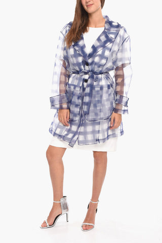 Technical Organza JERI Overcoat with Check Pattern
