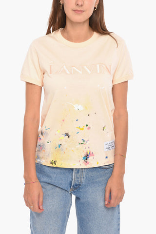 GALLERY DEPT T-shirt with Paint Splatter Motif and Embroidered Logo Lettering