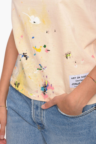 GALLERY DEPT T-shirt with Paint Splatter Motif and Embroidered Logo Lettering