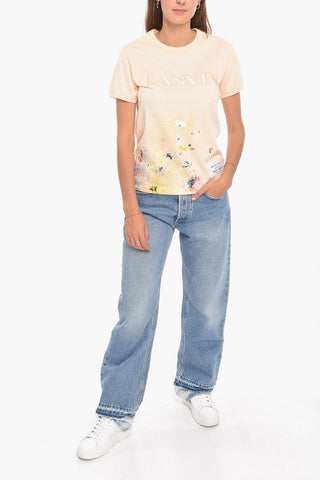 GALLERY DEPT T-shirt with Paint Splatter Motif and Embroidered Logo Lettering