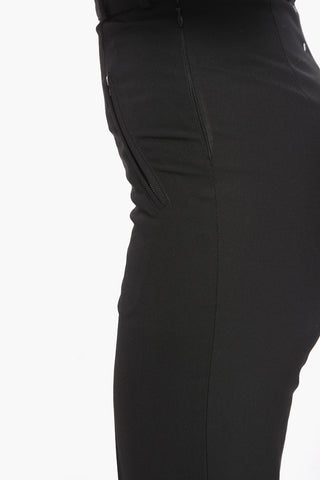 High-Waisted Wool-blend Cropped Trousers with Stitches