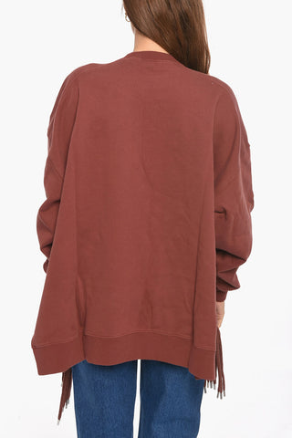 Brushed Cotton Crewneck Sweatshirt MULTICORD with Logo Embroidery
