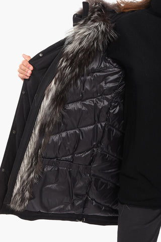 Cashmere Blend MILITARY Parka with Fox Fur