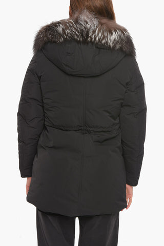 real fur details SOMERSET reversible down jacket