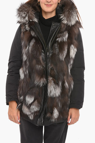 real fur details SOMERSET reversible down jacket