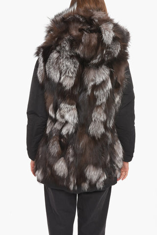 real fur details SOMERSET reversible down jacket