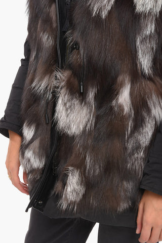 real fur details SOMERSET reversible down jacket