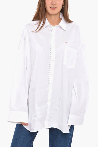 Camicia Business Over Size con Taschino e Logo Cucito