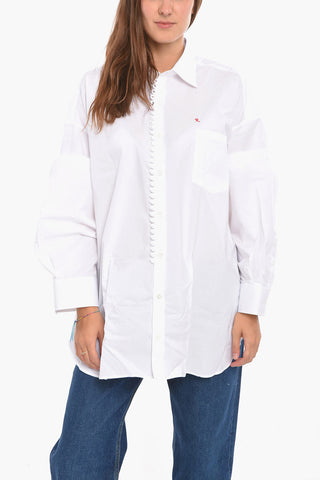 Camicia Business Over Size con Taschino e Logo Cucito