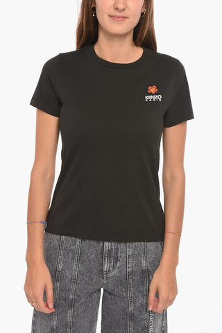 Crewneck T-shirt with Embroidered Logo