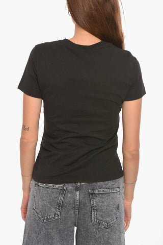 Crewneck T-shirt with Embroidered Logo