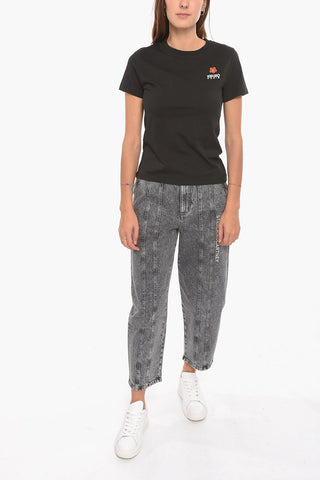 Crewneck T-shirt with Embroidered Logo