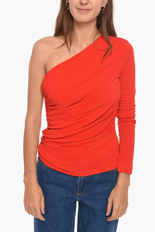 Top in Viscosa Monospalla Effetto Drappeggio