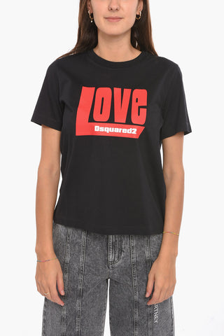 Crewneck T-shirt with LOVE Print