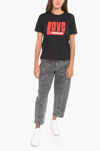 Crewneck T-shirt with LOVE Print