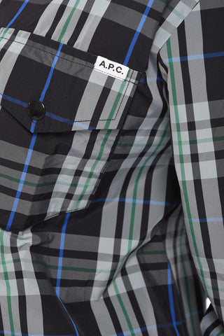 Plaid Check Nylon UNISEX Shirt with Snap Buttons