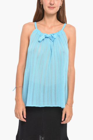 Strapless Top with Self-tie Detailing