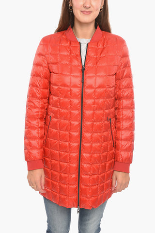 Reversable Long Bomber Jacket with Zip Fastening