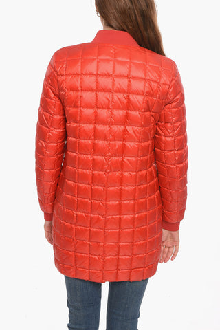 Reversable Long Bomber Jacket with Zip Fastening