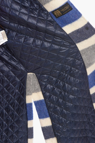 Wool Blend Coat with Striped Pattern