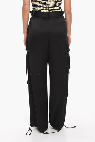 Shiny Fabric Cargo Pants