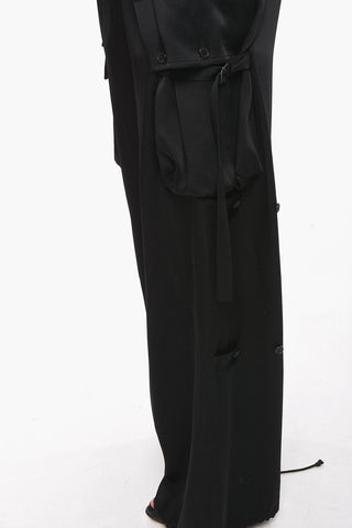 Shiny Fabric Cargo Pants