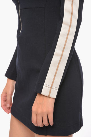 Short MILANO Dress with Front Zip and Contrasting Bands