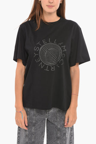 Crewneck T-shirt with Optical Logo
