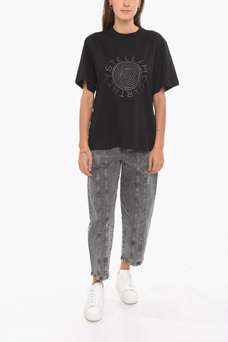 Crewneck T-shirt with Optical Logo