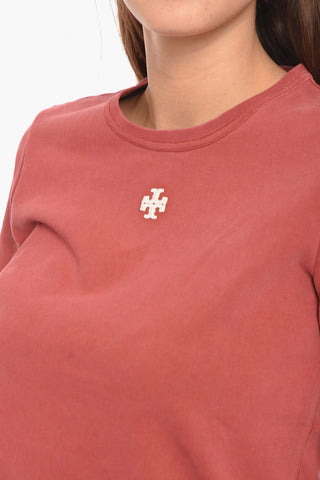 Embroidered Logo Crewneck Short Sleeved T-shirt