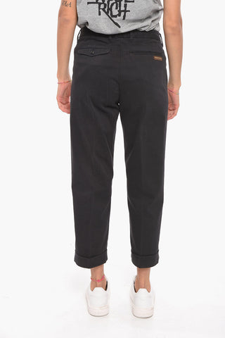 Chino Trousers with Slim-fit and Back Logo Patch