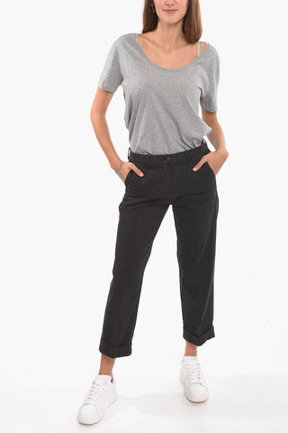 Chino Trousers with Slim-fit and Back Logo Patch