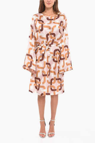 Long-sleeved ALLY Dress with Geometric Print