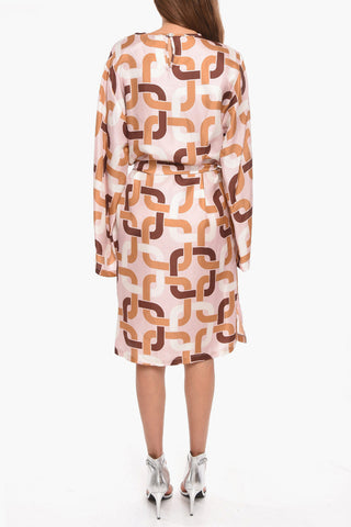 Long-sleeved ALLY Dress with Geometric Print